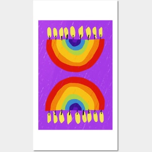 Rainbow Chanukiah Violet Print Posters and Art